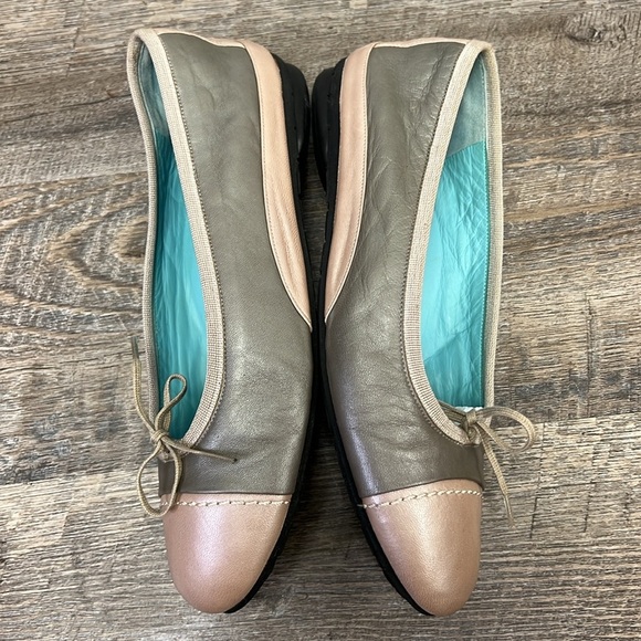 Thierry Rabotin Women’s Metallic Taupe & Beige Leather Ballet Flats EU38.5 US8.5 - Picture 7 of 7